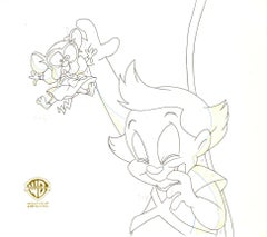 Vintage Animaniacs Original Production Drawing: Brain and Mindy
