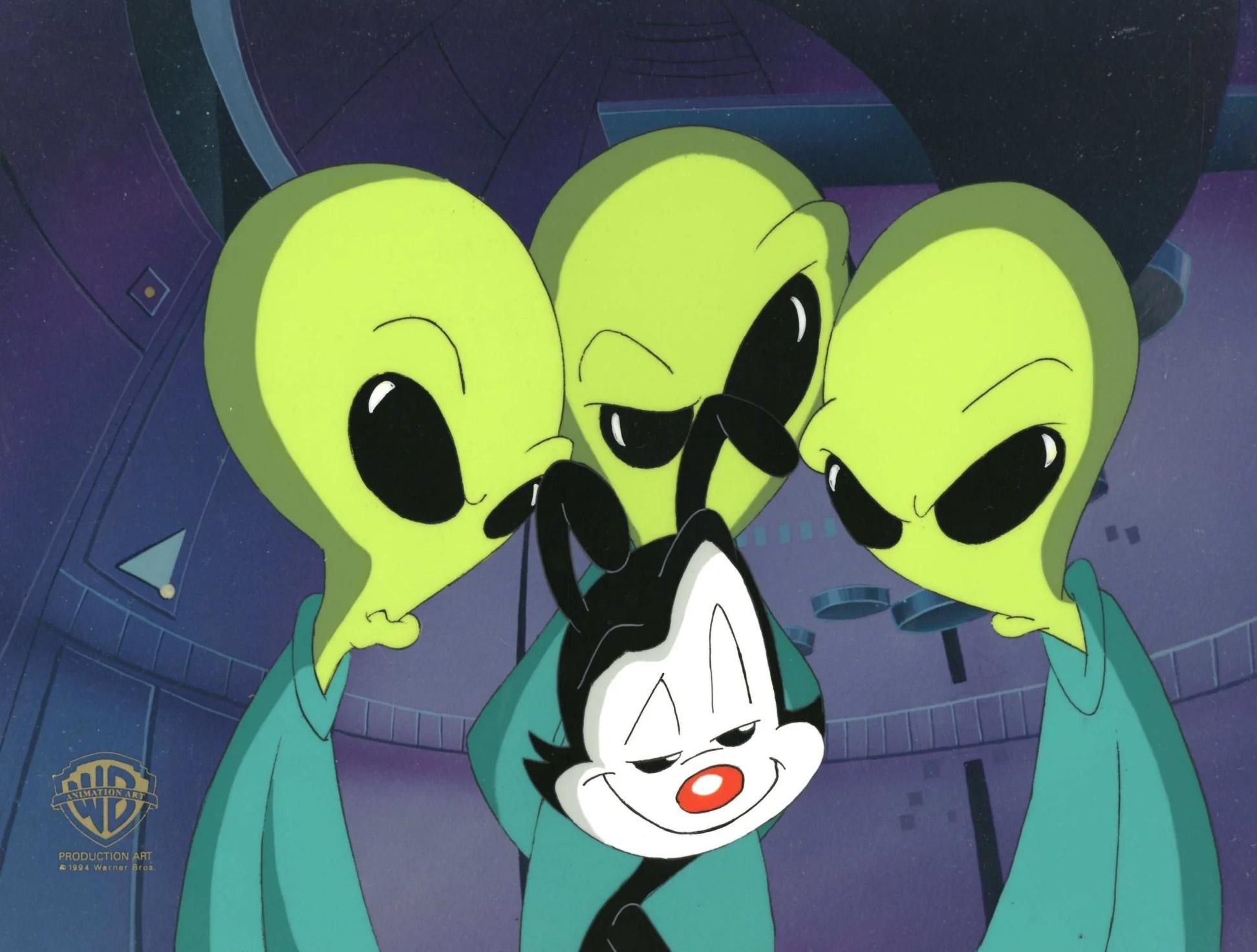 Animaniacs Original Production Cel: Yakko and Aliens - Art by Warner Bros. Studio Artists
