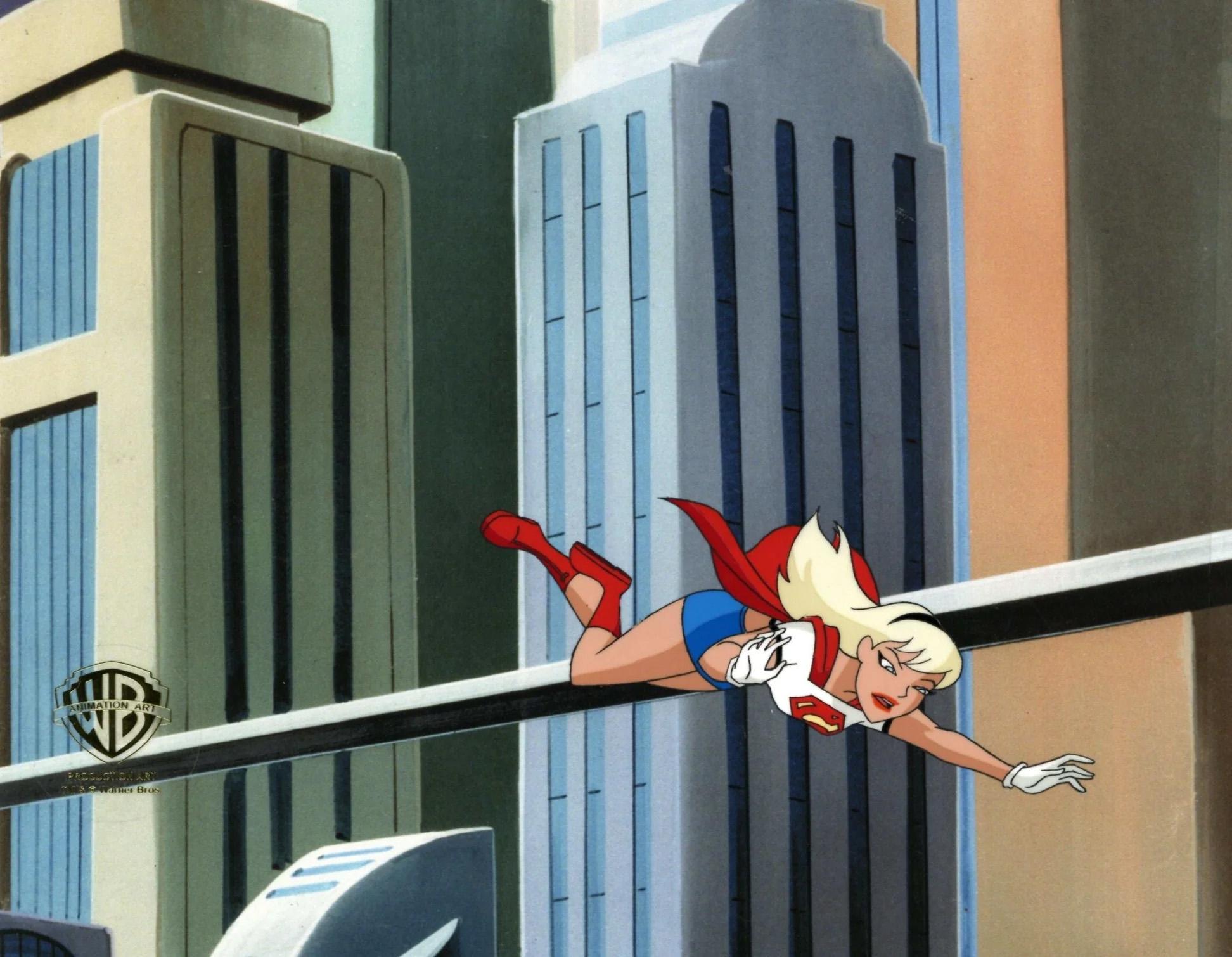 Superman the Animated Series Original Production Cel: Supergirl - Art by DC Comics Studio Artists