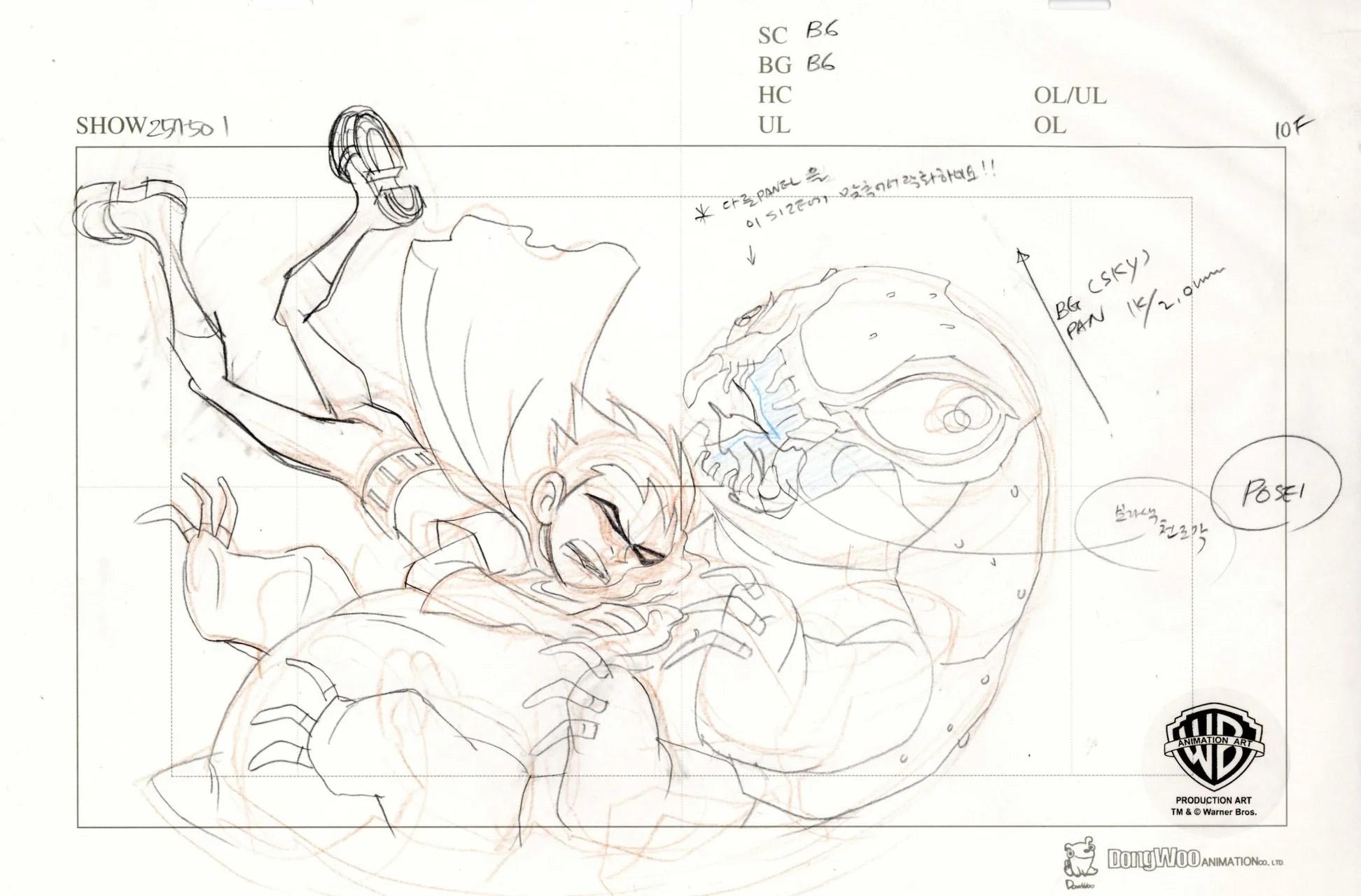Disegno di produzione originale di Teen Titans: Robin - Art di Warner Bros. Studio Artists
