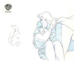 Vintage Superman the Animated Series Original Production Drawing: Superman and Lois Lane