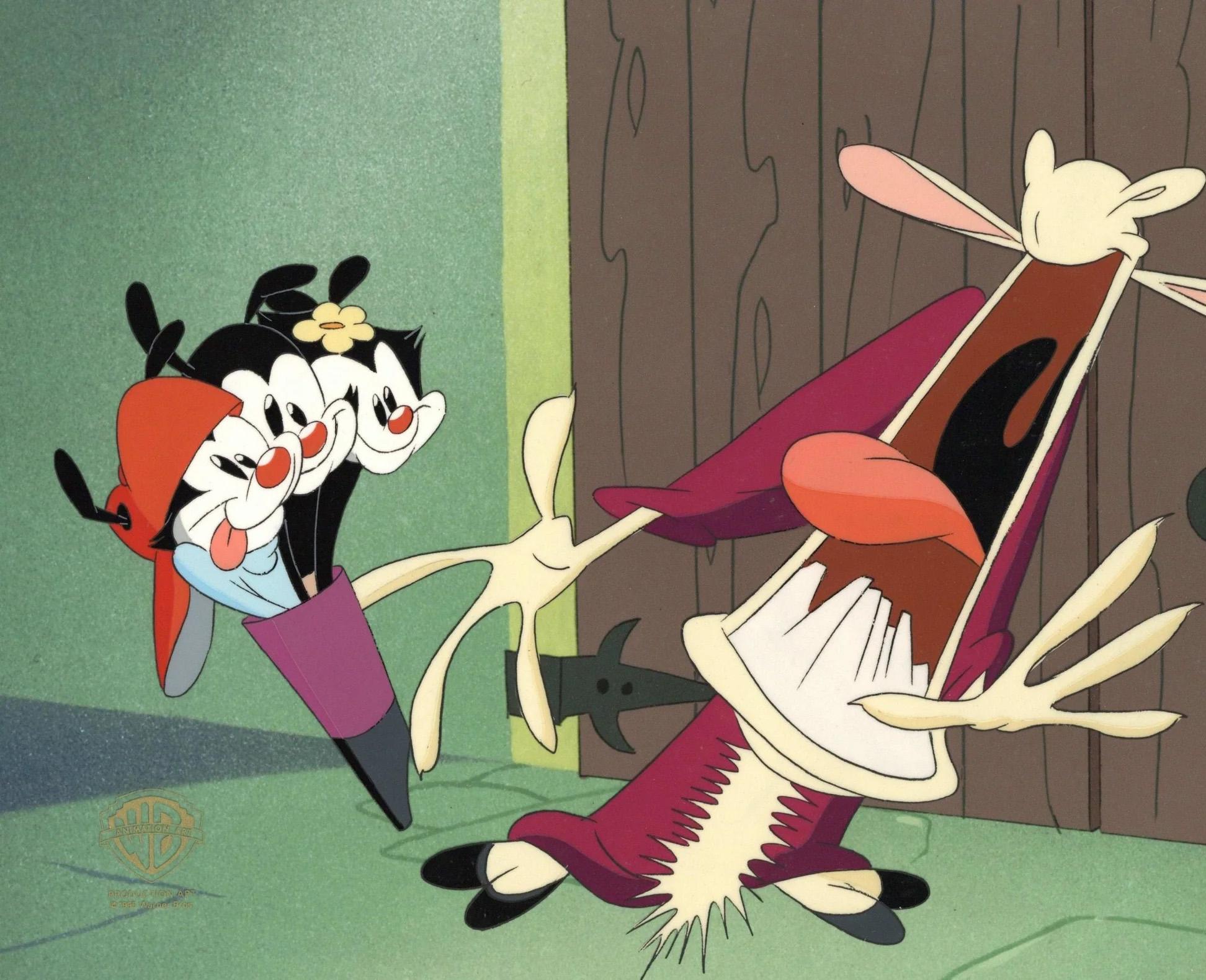 Animaniacs Original Production Cel: Yakko, Wakko, Dot, and Wally Llama - Art by Warner Bros. Studio Artists