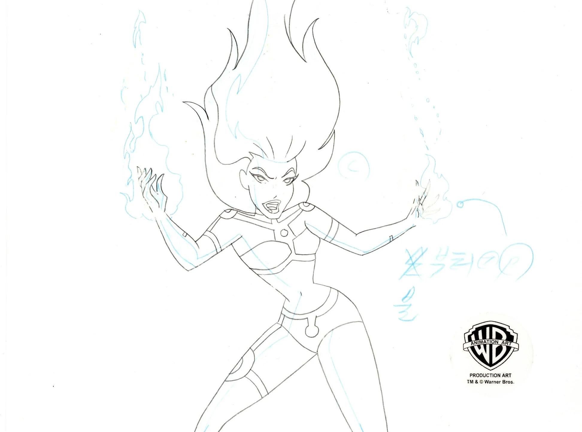 Superman the Animated Series - Cel & Drawing - Signé Bruce Timm : Volcana - Pop Art Art par DC Comics Studio Artists