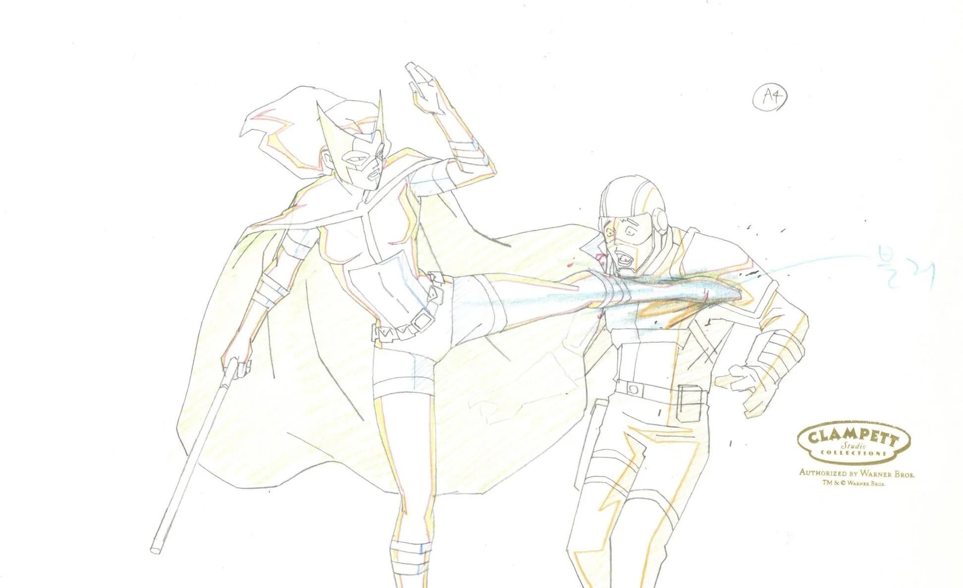 Justice League Unlimited Original Production Drawing : Huntress - Art de Warner Bros. Studio Artists