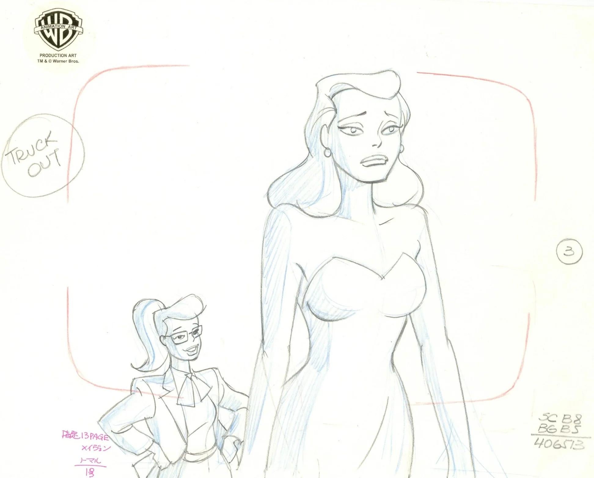 Batman The Animated Series, dessin de production d'origine : Selina Kyle, Maven - Art de DC Comics Studio Artists