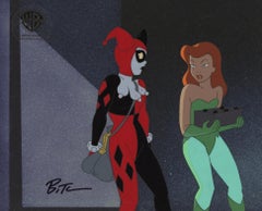 Vintage Batman The Animated Series Original Cel Signed by Bruce Timm: Harley & Ivy 