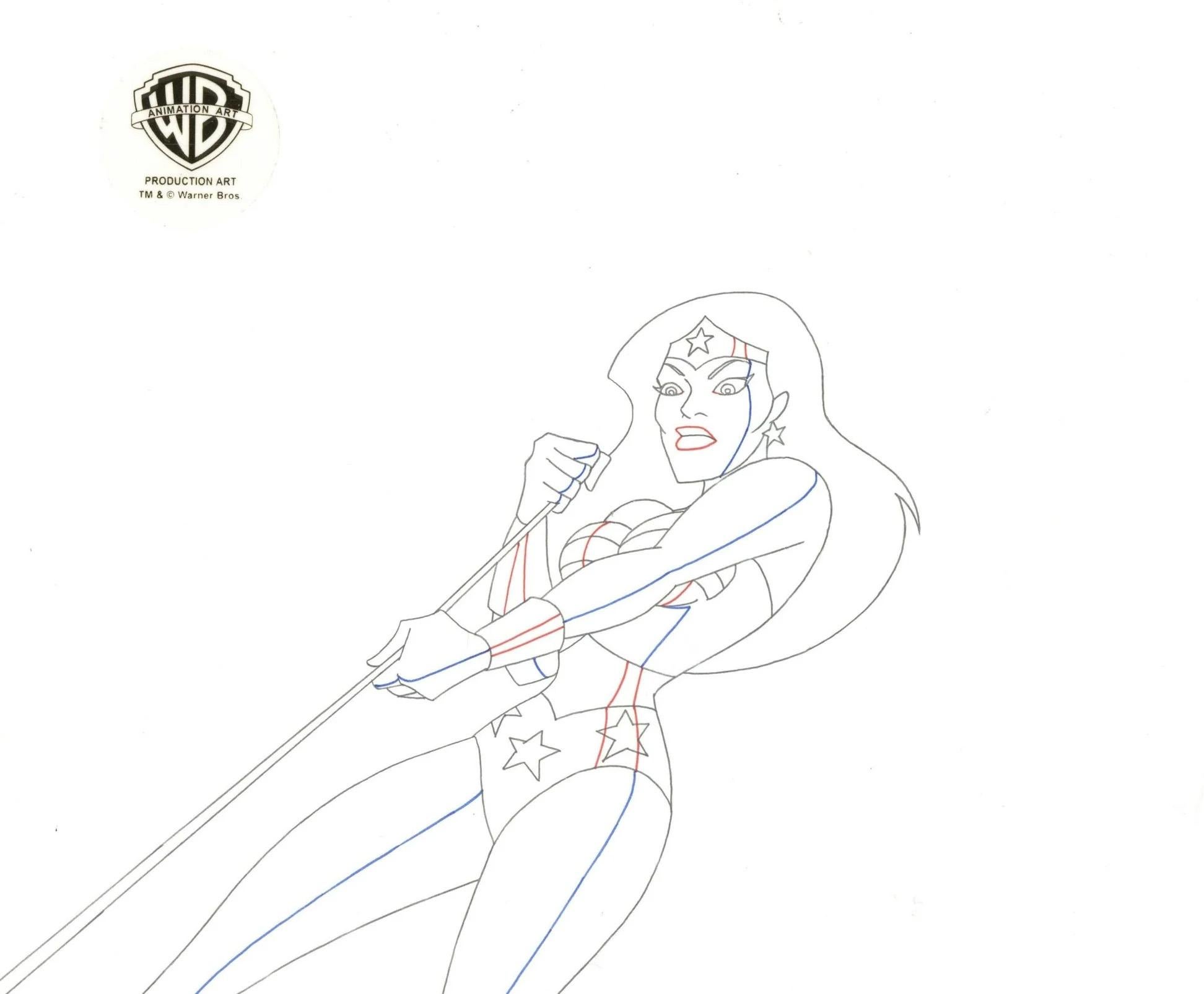 Justice League Original Production Drawing: Wonder Woman - Art by Warner Bros. Studio Artists