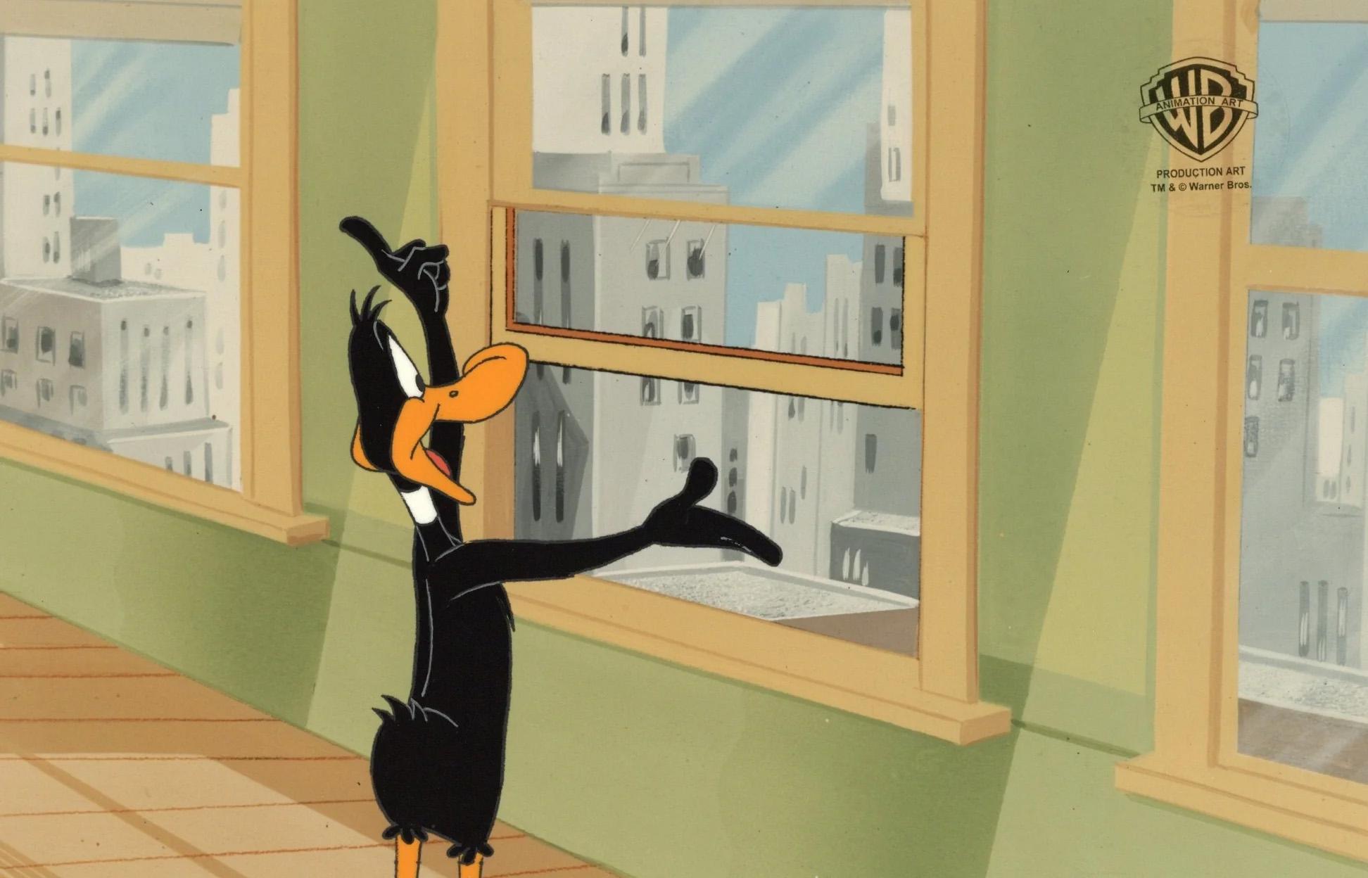 Looney Tunes Cel de production d'origine : Daffy Duck - Art de Looney Tunes Studio Artists