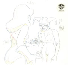 Batman The Animated Series Original Prod. Drawing: Poison Ivy & Harley Quinn