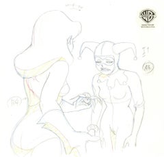 Batman The Animated Series Original Prod. Drawing: Poison Ivy & Harley Quinn