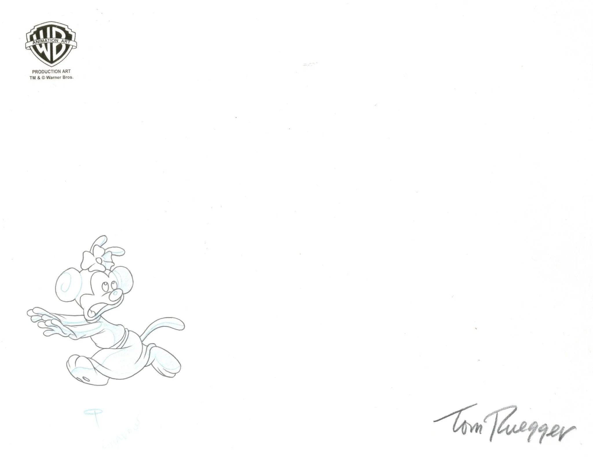 Pinky and the Brain Original Cel & Drawing Signed by Tom Ruegger: Star Warners - Pop Art Art by Warner Bros. Studio Artists