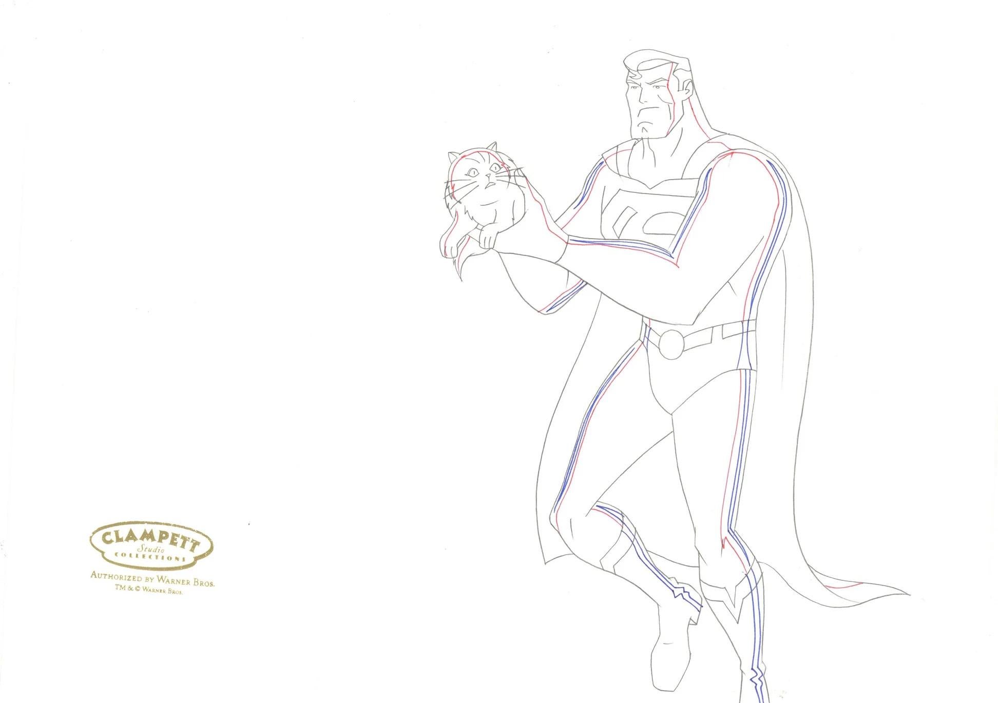 Justice League Original Production Drawing: Superman - Art by Warner Bros. Studio Artists