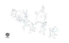 Disegno fronte/retro della produzione originale dei Looney Tunes: Cast dei Looney Tunes