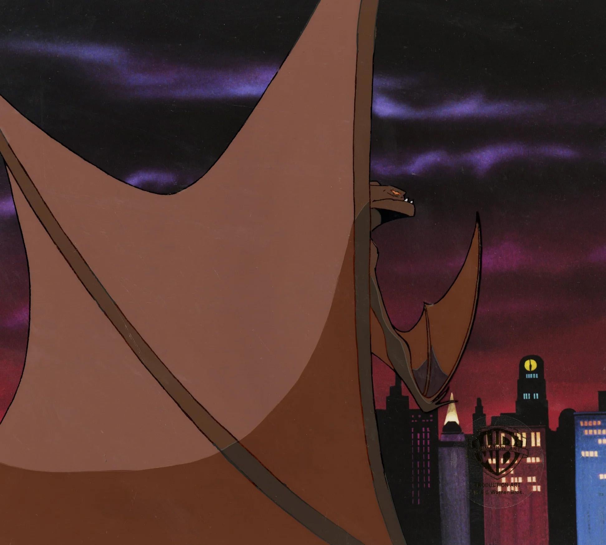 Batman The Animated Series Original Production Cel with Matching Drawing: Manbat - Art by Warner Bros. Studio Artists