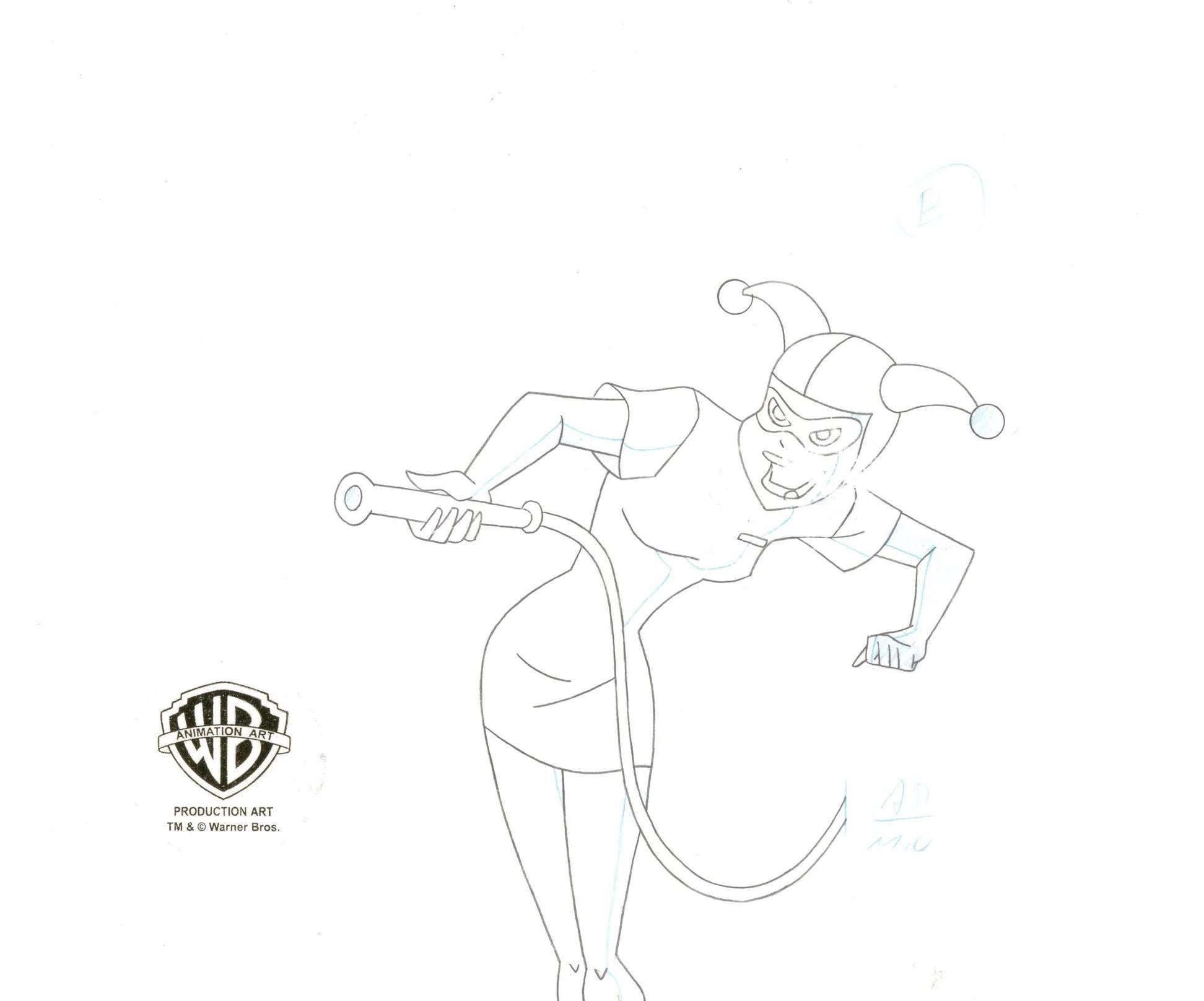 The New Batman Adventures Original Cel & Background w/ Drawing : Harley Quinn - Pop Art Art par DC Comics Studio Artists