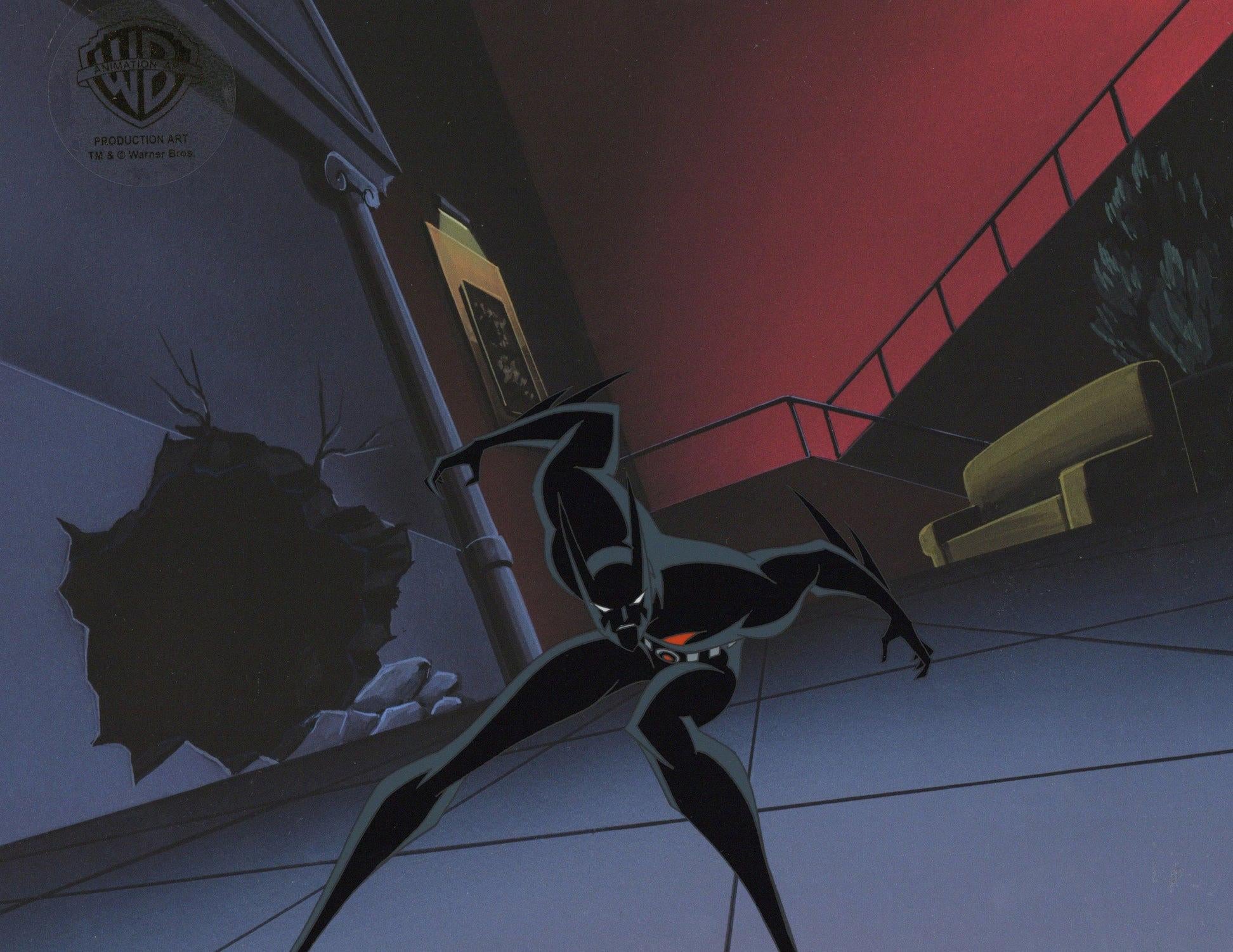 Batman Beyond Original Production Cel mit passender Zeichnung: Batman – Art von DC Comics Studio Artists