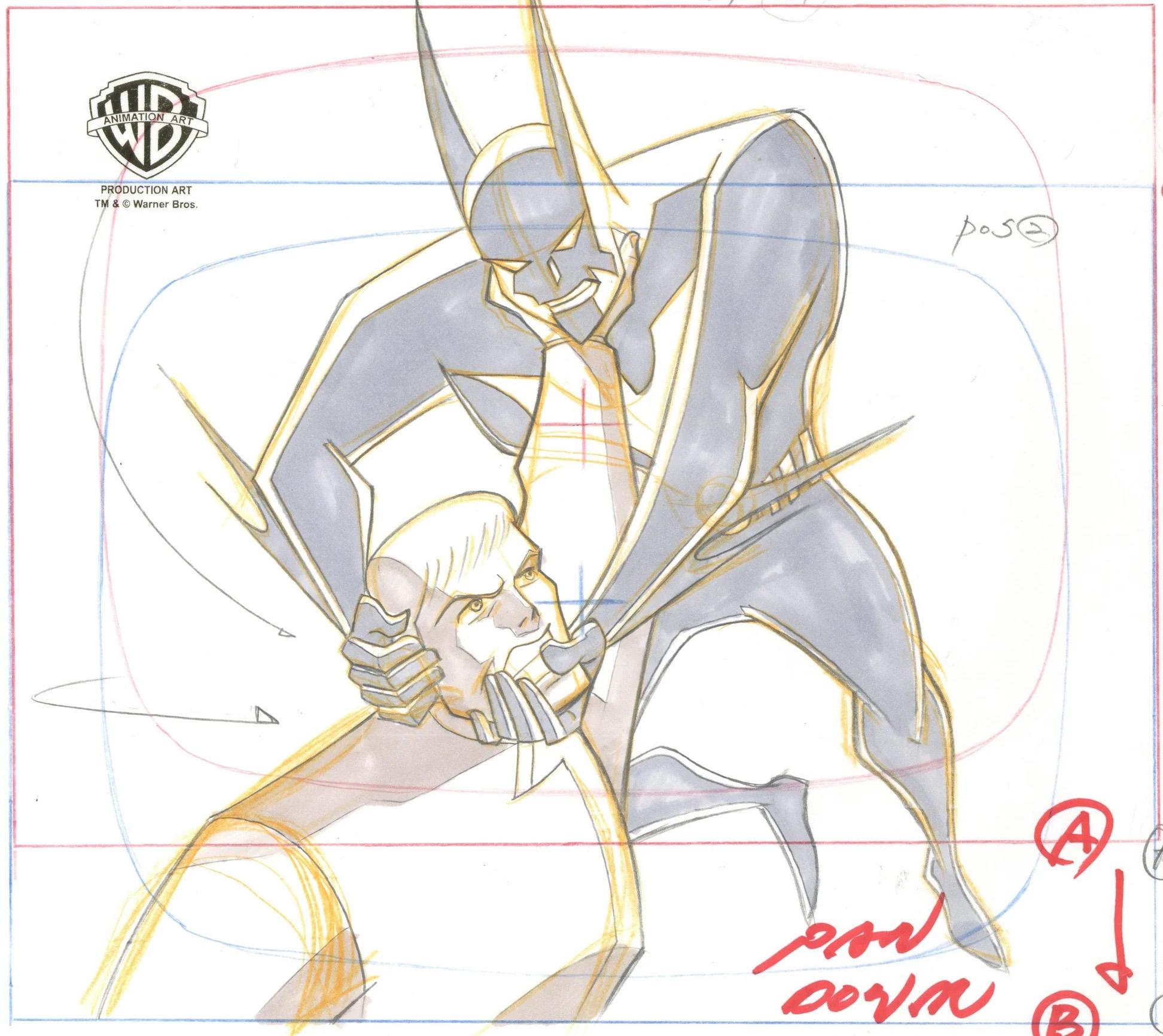 Batman Beyond Original Production Layout Drawing: Batman, The Invulnerable Man - Art by DC Comics Studio Artists