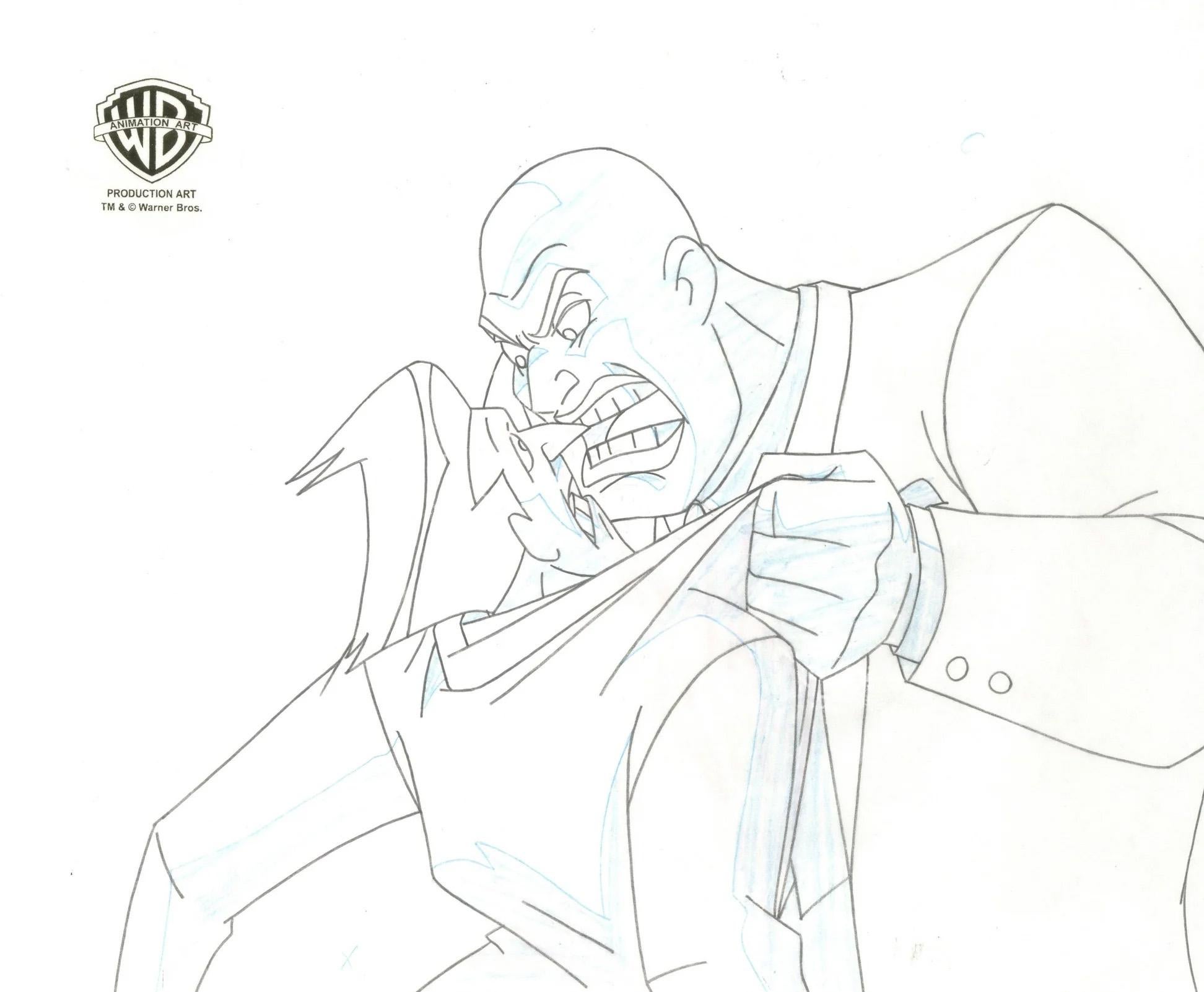 Superman the Animated Series Original Cel w/ Matching Drawing: Joker, Lex - Pop Art Art by DC Comics Studio Artists