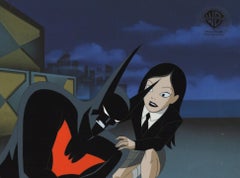 Vintage Batman Beyond Original Production Cel with Matching Drawing: Batman and Tamara
