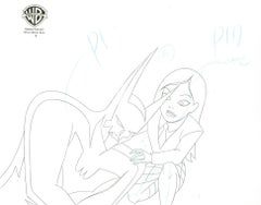 Batman Beyond Original Production Cel with Matching Drawing: Batman and Tamara