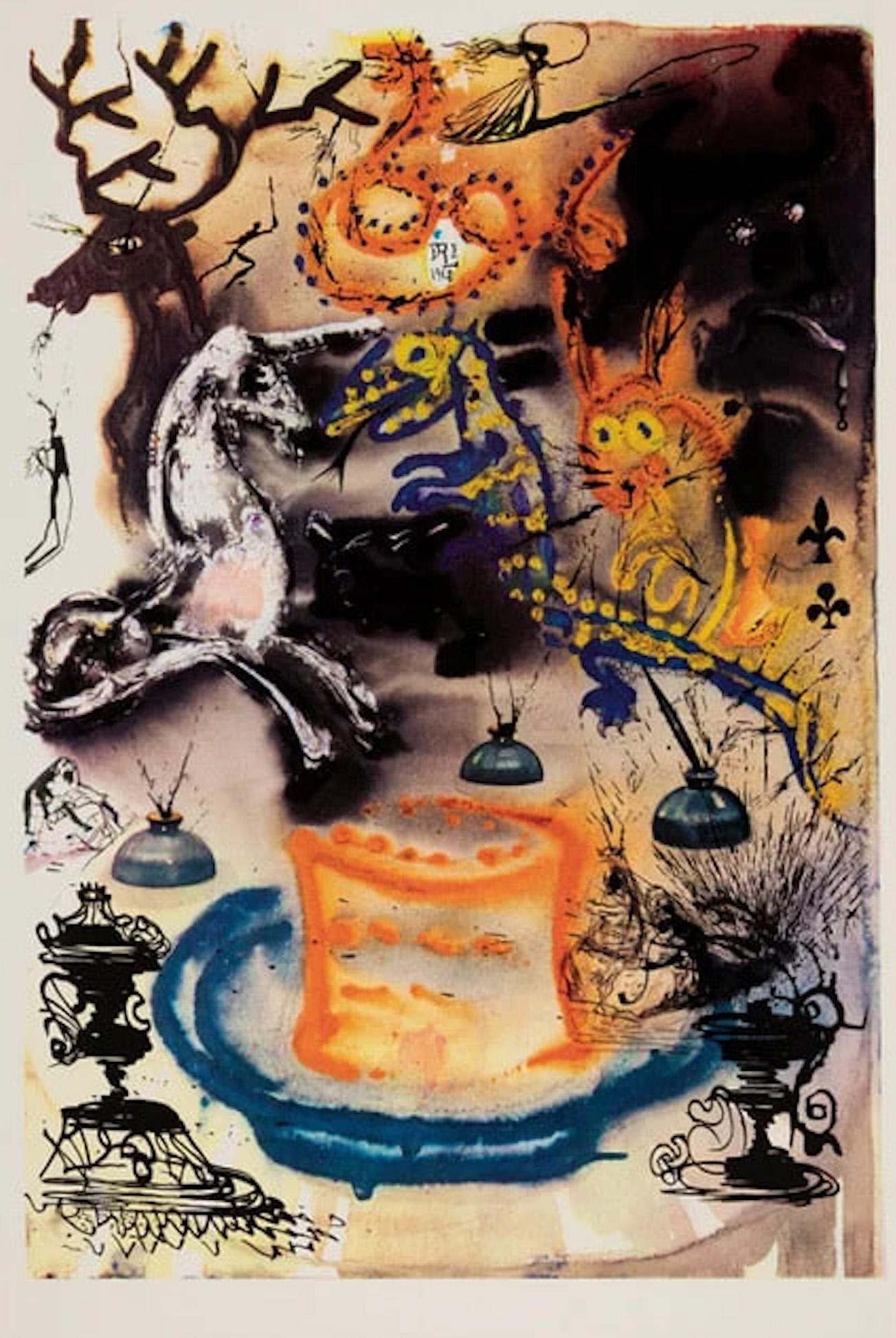 Alice in Wonderland - Full 12 Photolithograph Set, Hand-Signed by Salvador Dalí For Sale 8