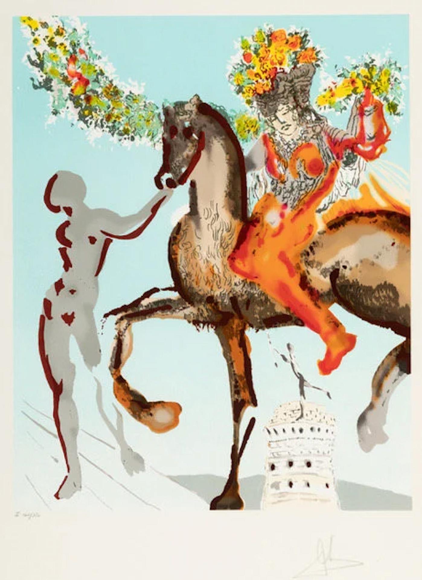 The Harbinger, aus New Jerusalem 1980 Lithographie Handsigniert von Salvador Dalí