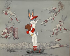 Vintage Looney Tunes Limited Edition Cel Hand-Signed by Friz Freleng: Baseball Bugs