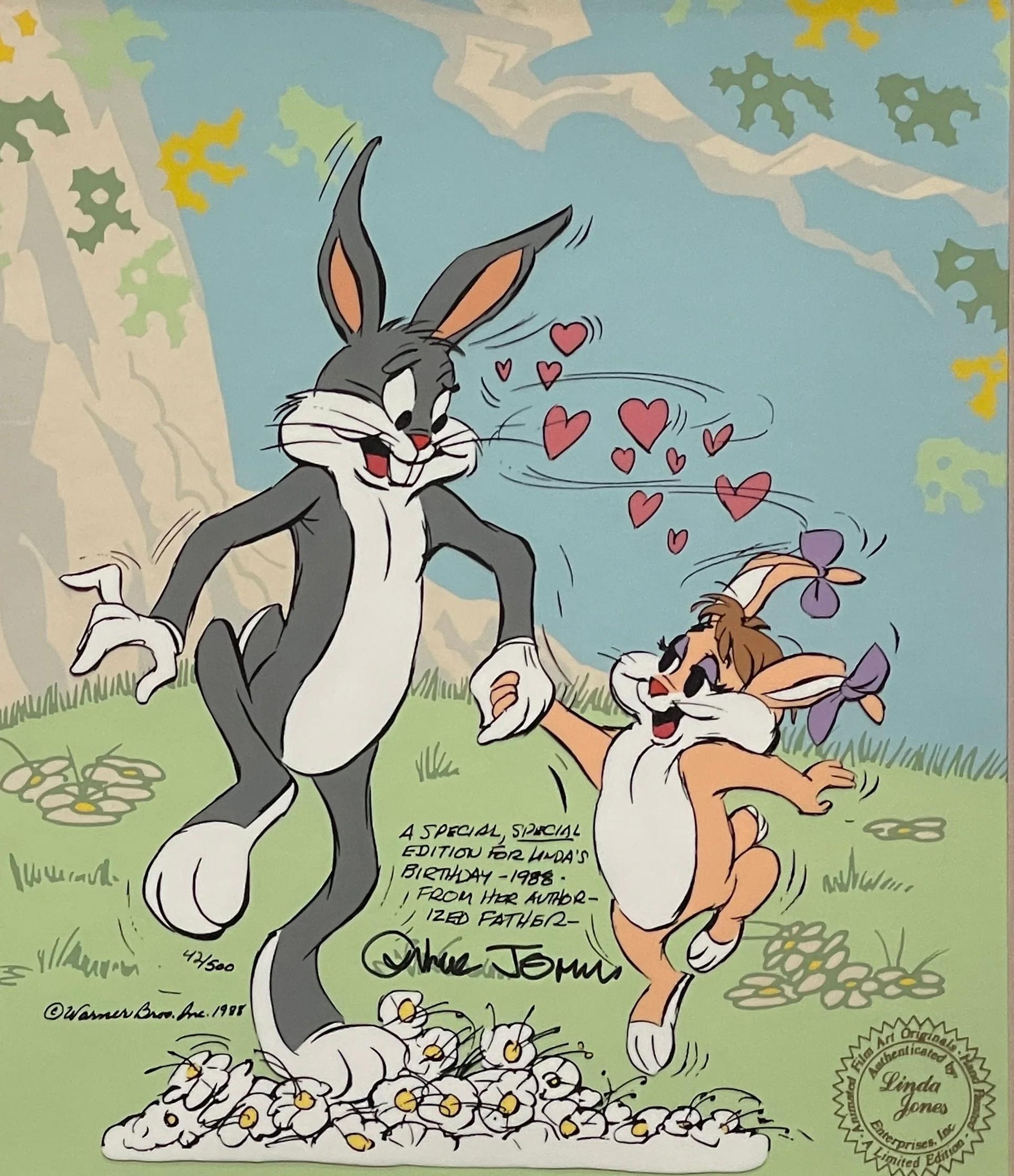 Looney Tunes Limited Edition Cel Hand-Signed by Chuck Jones: Bugs and Baby Bugs