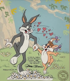 Vintage Looney Tunes Limited Edition Cel Hand-Signed by Chuck Jones: Bugs and Baby Bugs