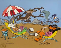 Looney Tunes LE Cel Handsigniert Chuck Jones: Bugs, Daffy, Roadrunner, Wile E.