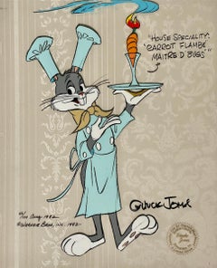 Vintage Looney Tunes Limited Edition Cel Hand-Signed by Chuck Jones: Chef Bugs