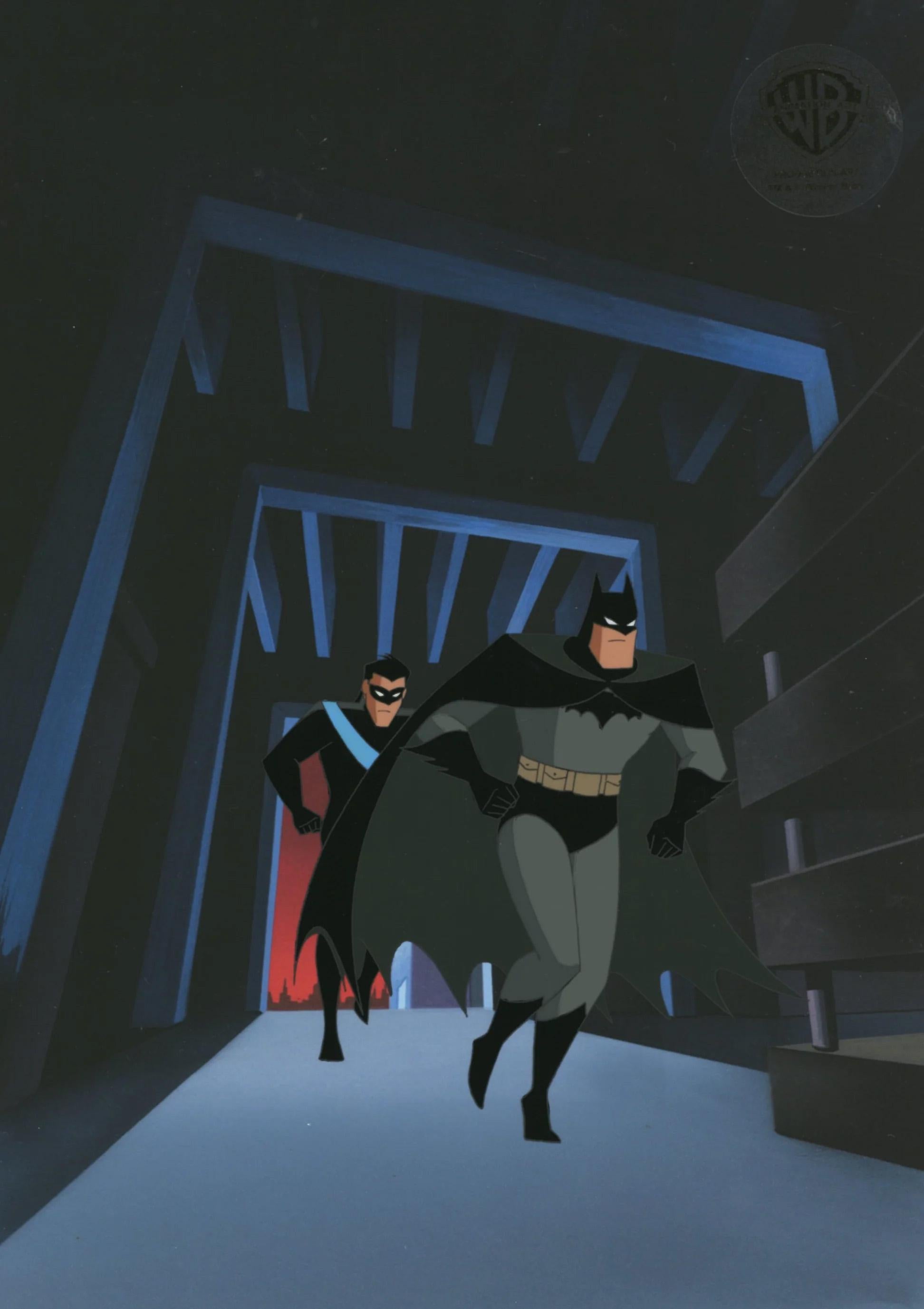 The New Batman Adventures Original Production Cel: Batman and Nightwing - Art by DC Comics Studio Artists