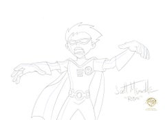 Teen Titans Original Production Drawing signed by Scott Menville: Robin