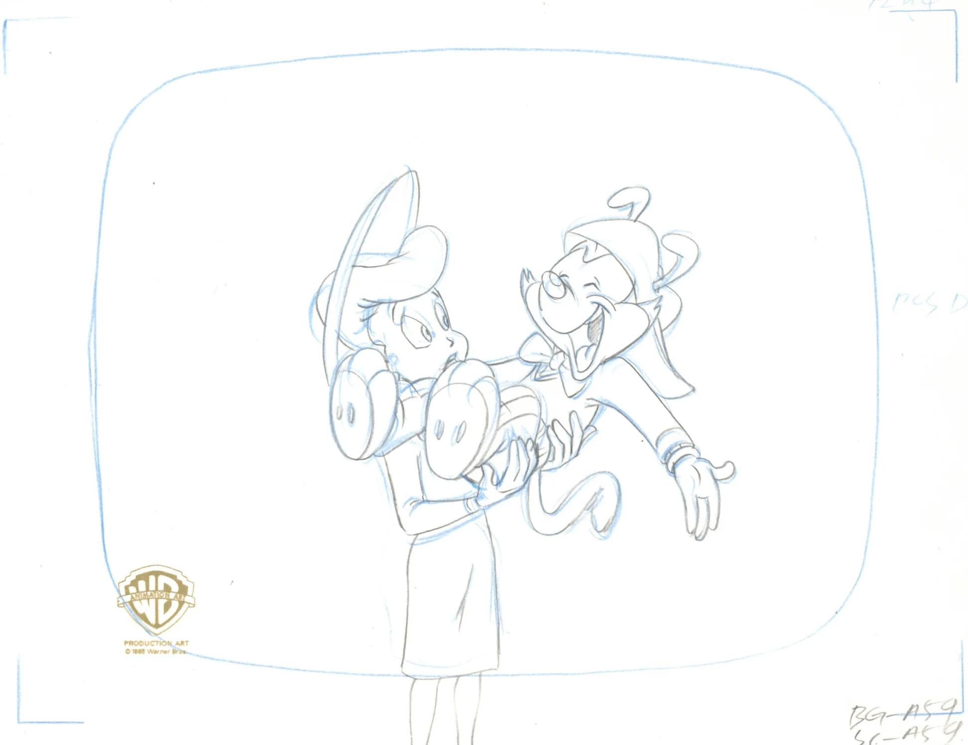 Animaniacs Original Production Drawing: Hello Nurse and Wakko - Art by Warner Bros. Studio Artists