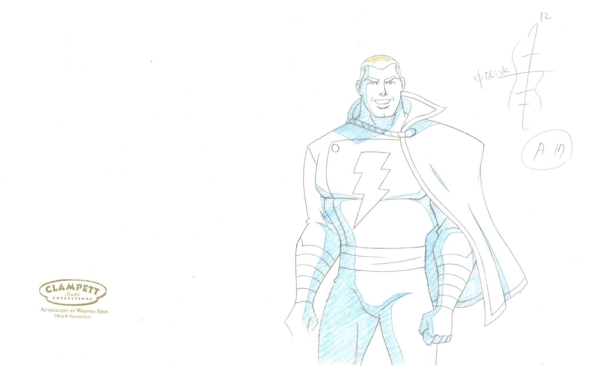 Justice League Unlimited Original Production Drawing: Captain Marvel - Art by Warner Bros. Studio Artists