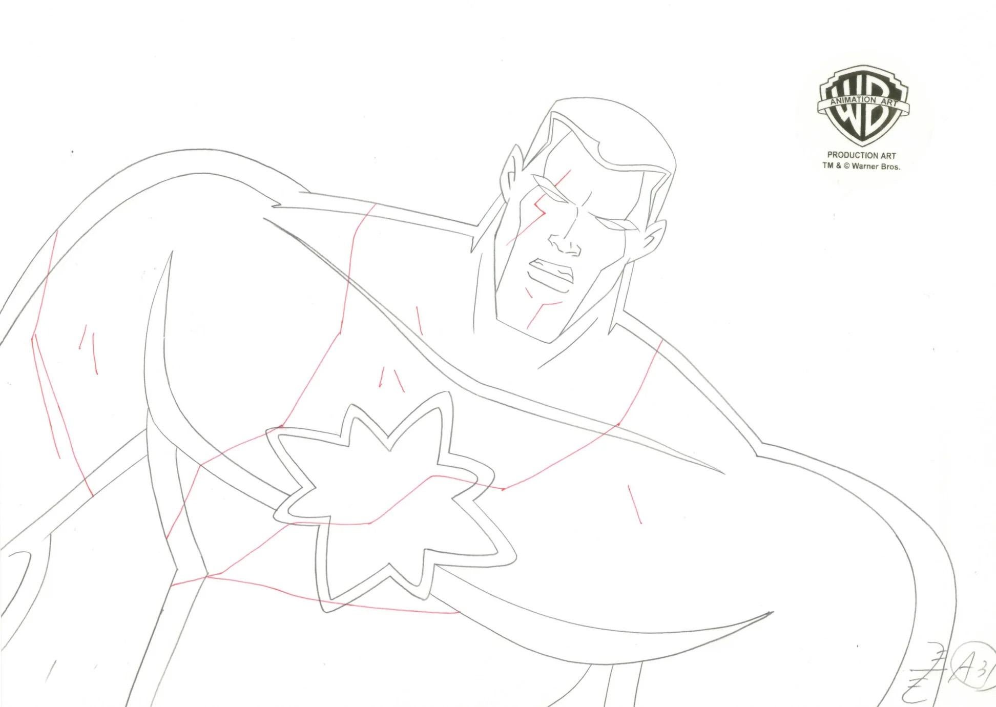 Justice League Unlimited Original Production Drawing: Captain Atom - Art by Warner Bros. Studio Artists