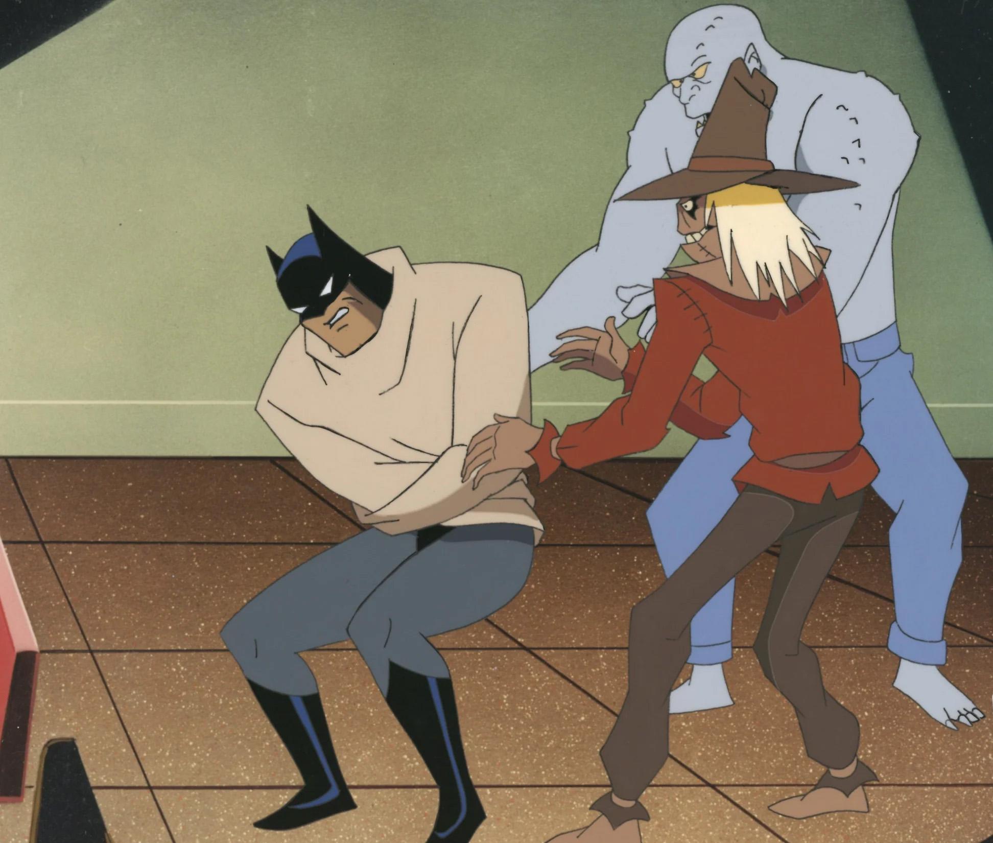 Batman The Animated Series Original Prod. Cel: Batman, Killer Croc & Scarecrow