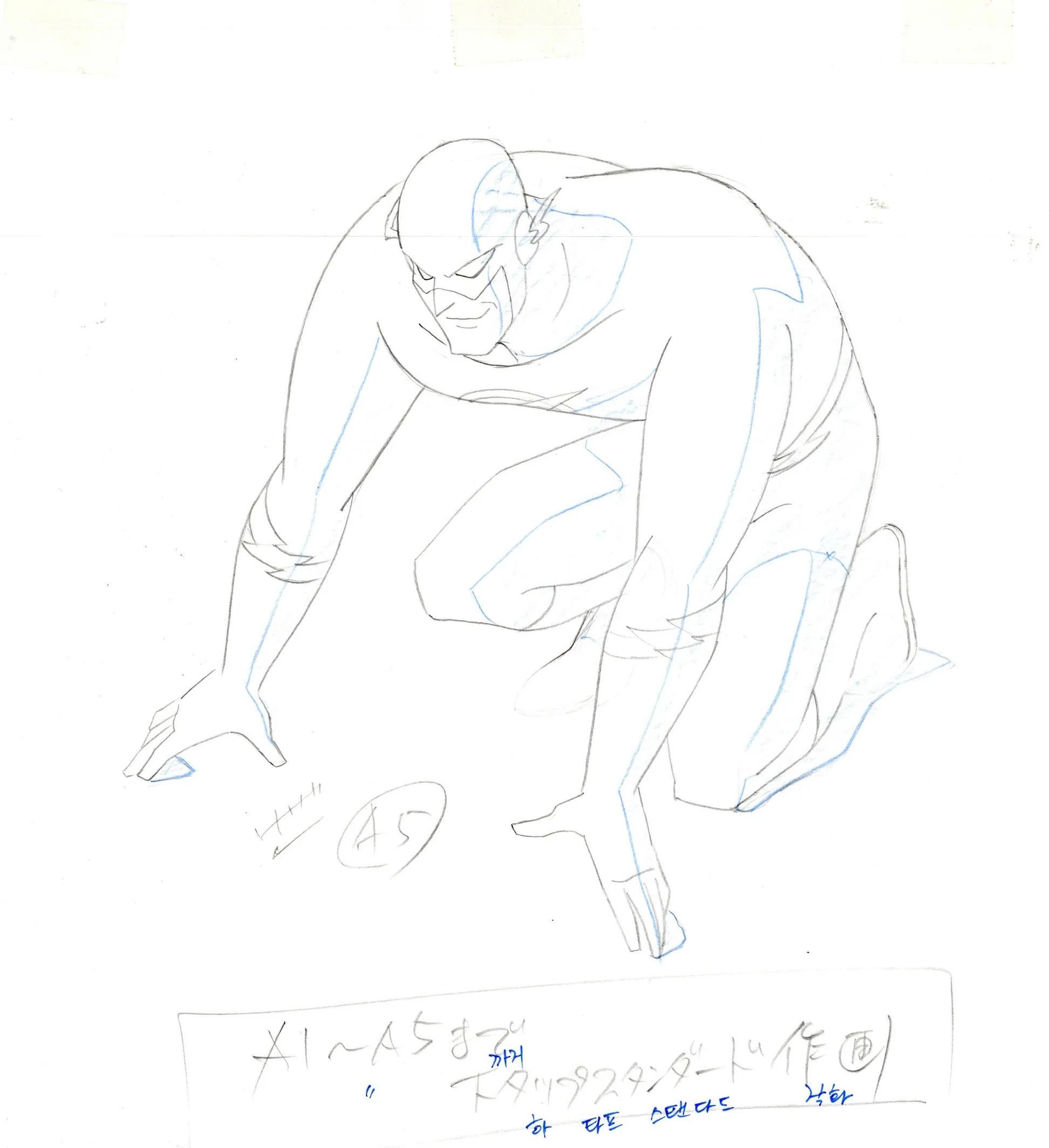 Superman the Animated Series Original Production Drawing: The Flash - Art by Warner Bros. Studio Artists