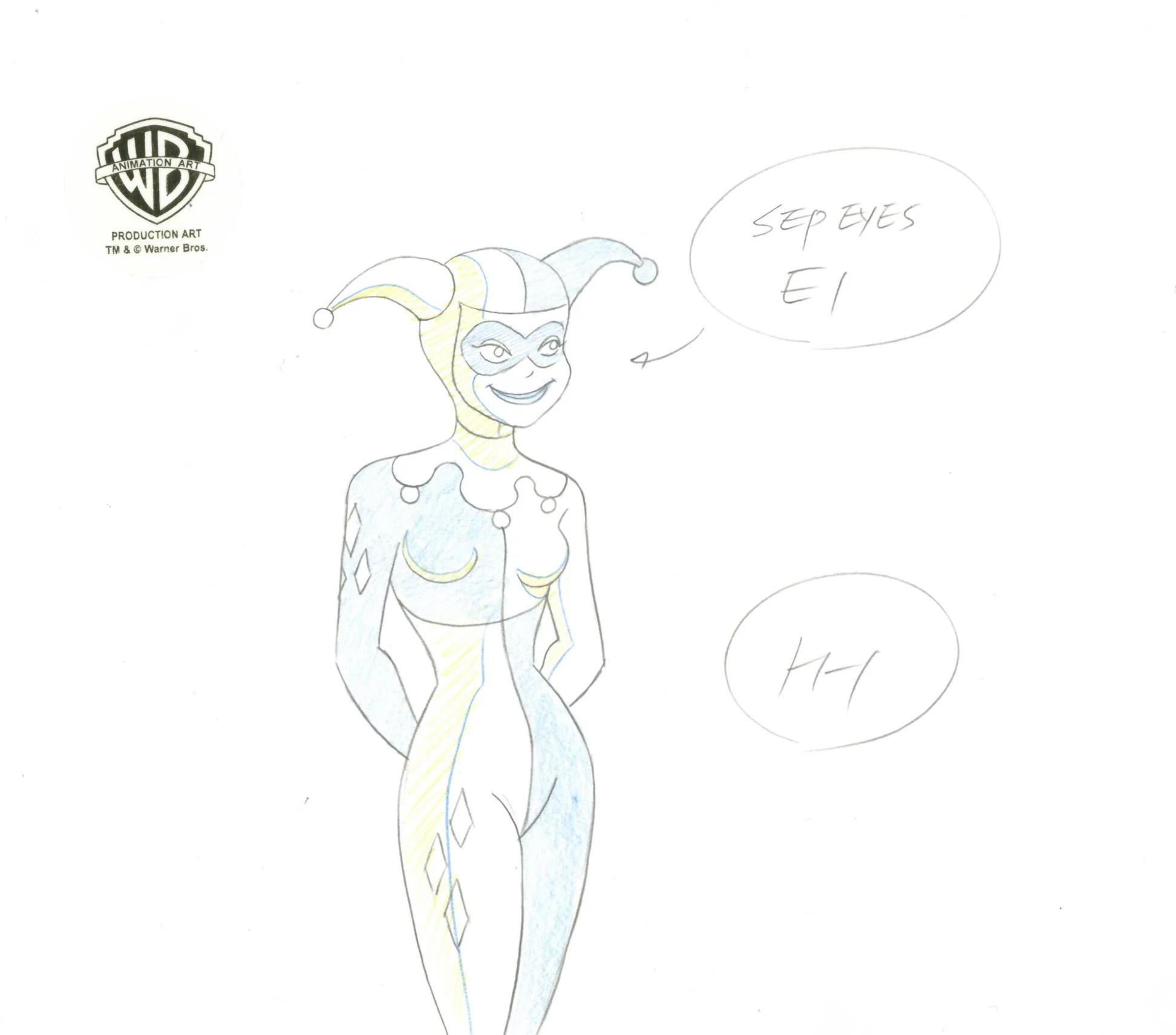 Batman The Animated Series Original Production Drawing: Harley Quinn - Art by Warner Bros. Studio Artists