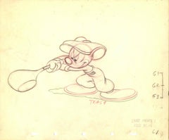 Mickey Mouse Original Production Drawing: Canine Caddy