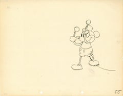 Antique Steamboat Willie (1928) Original Full-Figure Production Drawing: Mickey Mouse