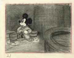 Fantasia Original Storyboard Drawing: Mickey Mouse as the Sorcerer's Apprentice