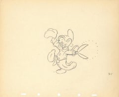 Blanche-Neige et les sept nains, dessin de production d'origine : Dopey