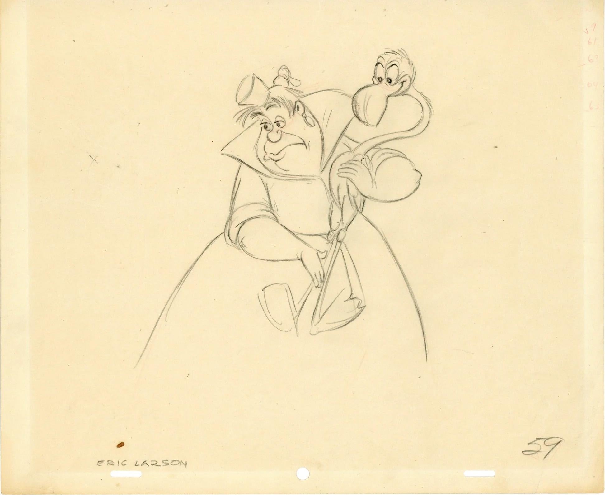 ERIC LARSON signierte Alice im Wunderland Originalzeichnung: Königin der Herzen – Art von Eric Larson