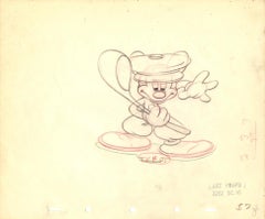 Vintage Mickey Mouse Original Production Drawing: Canine Caddy