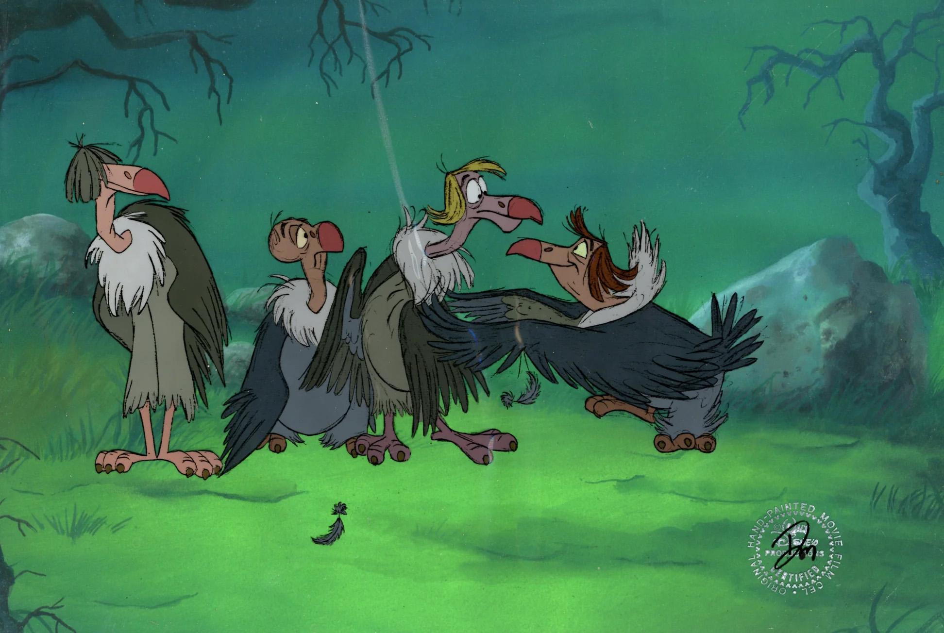 The Jungle Book Original Production Cel: Buzzy, Flaps, Dizzy, and Ziggy - Art by Walt Disney Studio Artists