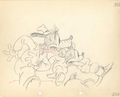 Vintage Mickey's Service Station Production Drawing Set: Mickey, Goofy, Donald & Pete 