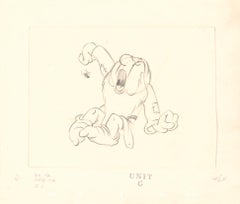 Vintage Snow White and the Seven Dwarfs Original Production Drawing: Sleepy