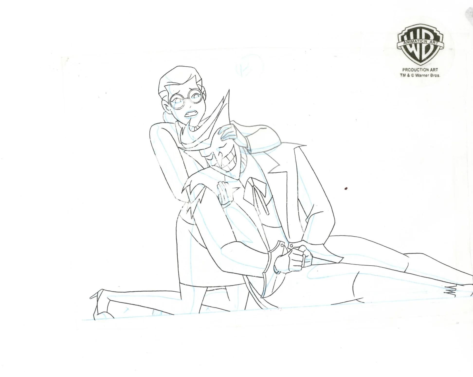 The New Batman Adventures Original Cel w/ Matching Drawing: Harleen, Joker - Pop Art Art by DC Comics Studio Artists
