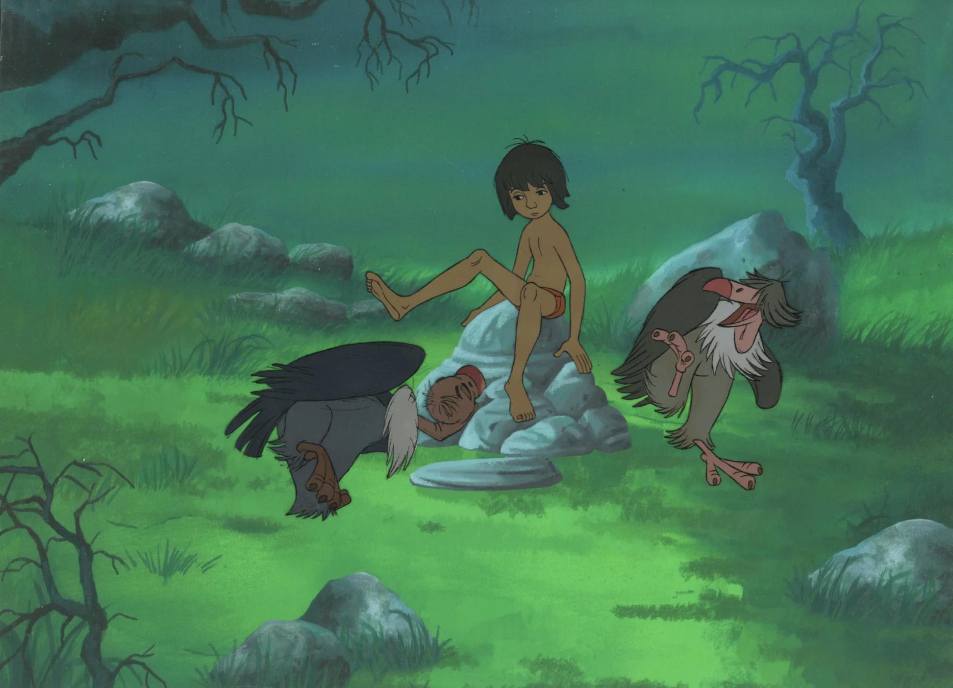 The Jungle Book Original Production Cel: Mowgli, Buzzie, Dizzy - Art by Walt Disney Studio Artists